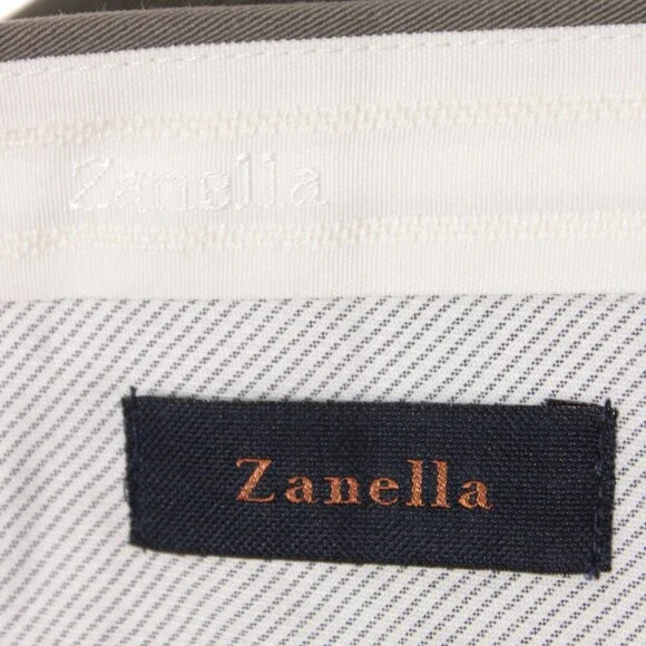 Zanella NWT Chinos / Casual Pants Size 42 US Parker In Solid Gray Cotton Blend